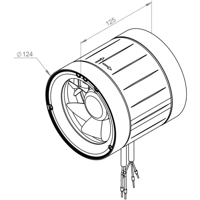 Wentylator kanałowy Ruck® ETAMASTER z silnikiem EC 220 m³/h - Ø 125 mm + regulator 3-stopniowy