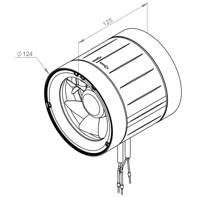 Wentylator kanałowy Ruck® Etamaster z silnikiem EC - 220 m³/h -Ř 125 mm + regulator PWM