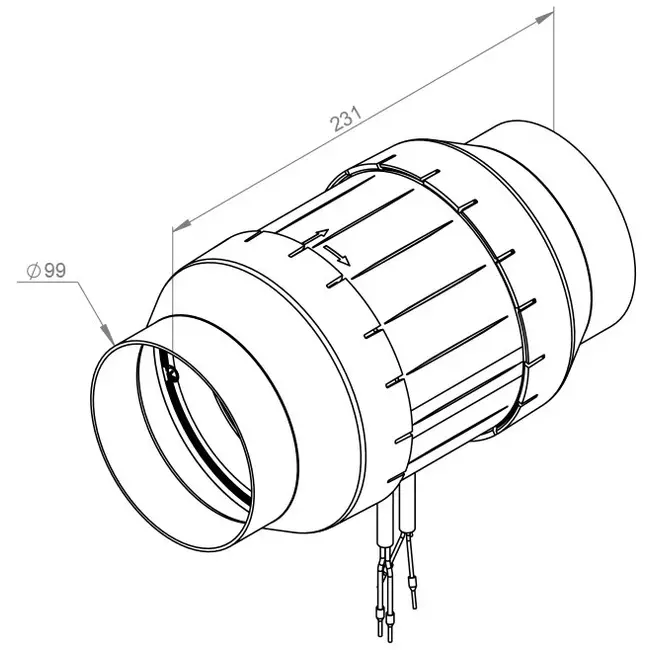 Wentylator kanałowy Ruck® Etamaster z silnikiem EC - 195 m³/h - Ø 100 mm + regulator PWM
