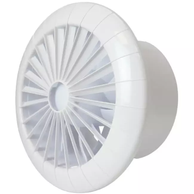 Okrągły biały wentylator łazienkowy z timerem - Ø 150 mm - aRid 150 BB TS