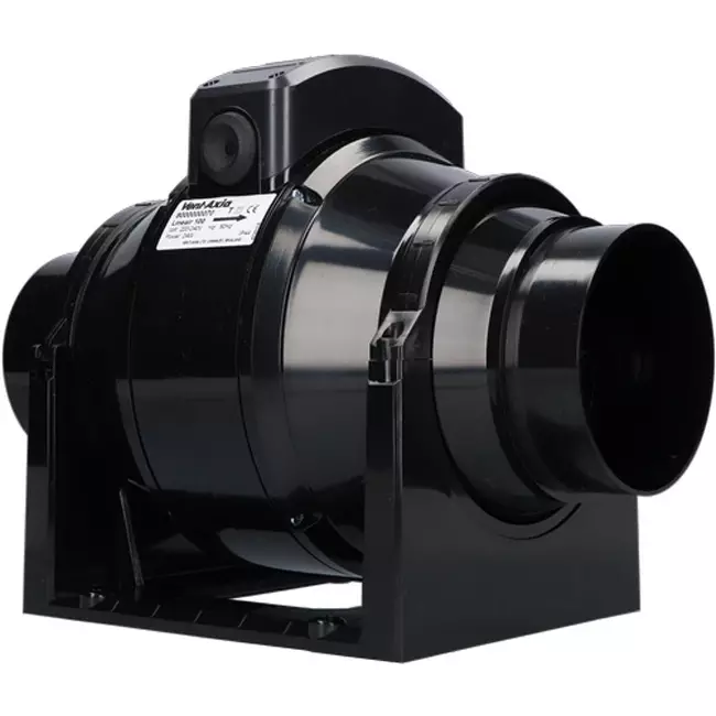 Wentylator rurowy Vent-Axia 100 mm o przepływie mieszanym z wyłącznikiem czasowym - Lineair 100T