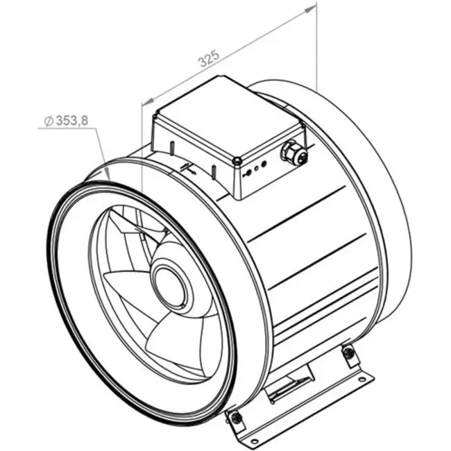 Wentylator kanałowy Ruck® ETAMASTER ze stałoprądowym silnikiem EC 4790m³/h - Ø 355 mm + potencjometrem obsługowym 10 kO