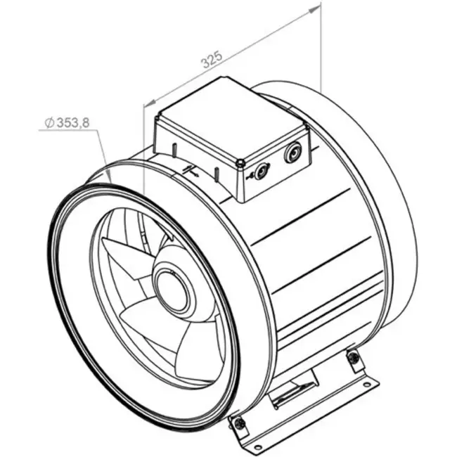 Wentylator kanałowy Ruck® ETAMASTER z silnikiem EC 3320m³/h - Ø 355 mm + potencjometr obsługowy 10 kO
