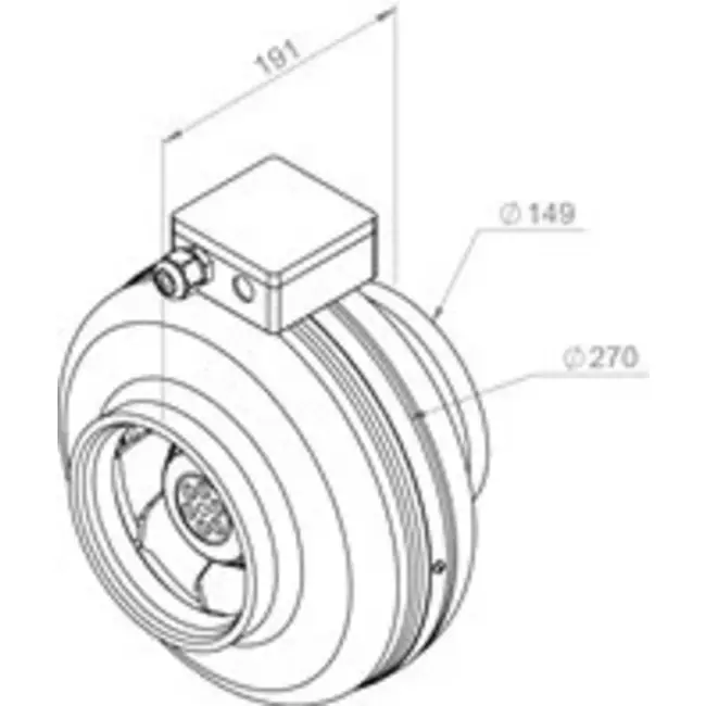 Wentylator kanałowy Ruck® 440m³/h – Ø 150 mm + elektroniczna regulacja zmienna 1,0 A