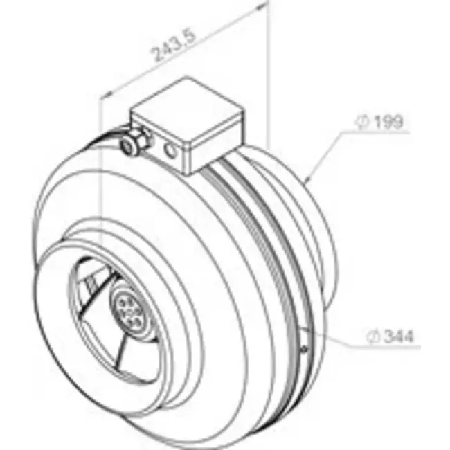 Wentylator kanałowy Ruck® 1040m³/h – Ø 200 mm + elektroniczna regulacja zmienna 1,0 A