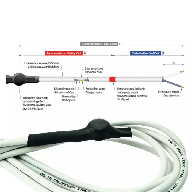 Kabel termoelektryczny CalorFlex z termostatem 200 W, 5 metrów