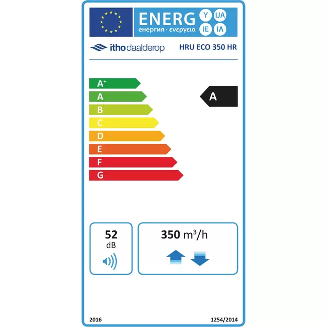 Jednostka Itho Daalderop HRU 350 ECO HR RFT High-rise 350 m³/h