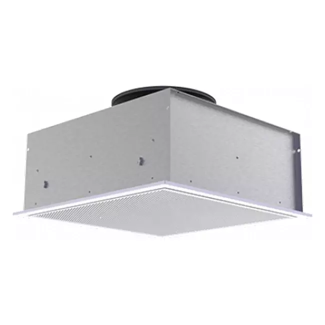 Geperforeerd Kratka sufitowa 594x594 do odprowadzania z bocznym przyłączem Ø250