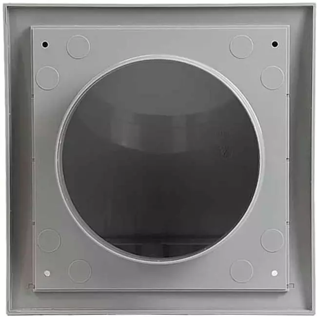 Kratka fasadowa z zaworem zwrotnym 150 x 150 mm średnica 100 mm szara - ND10FVP