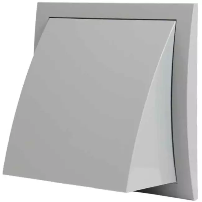 Kratka fasadowa z zaworem zwrotnym 150 x 150 mm średnica 100 mm szara - ND10FVP