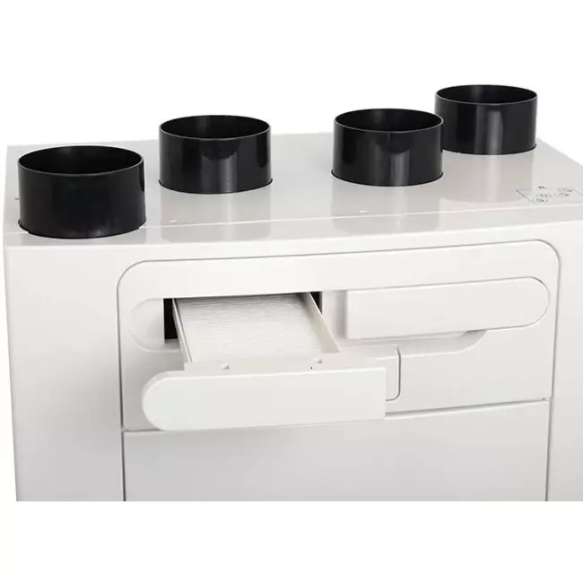 Vent-Axia MVHR Sentinel Kinetic Advance 350SX z podgrzewaczem wstępnym - lewy - 350 m³/h