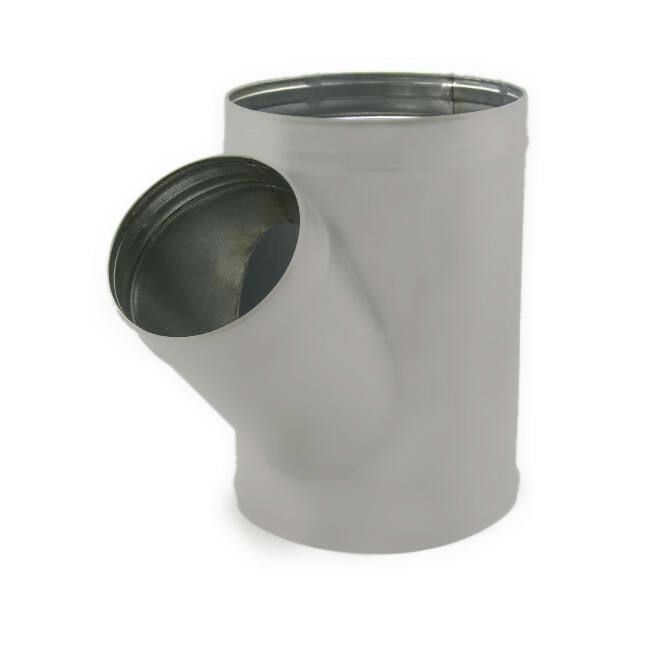 Trójnik Spiro 160 mm średnica 100 mm (45 stopni) (ocynkowany) RAL7035