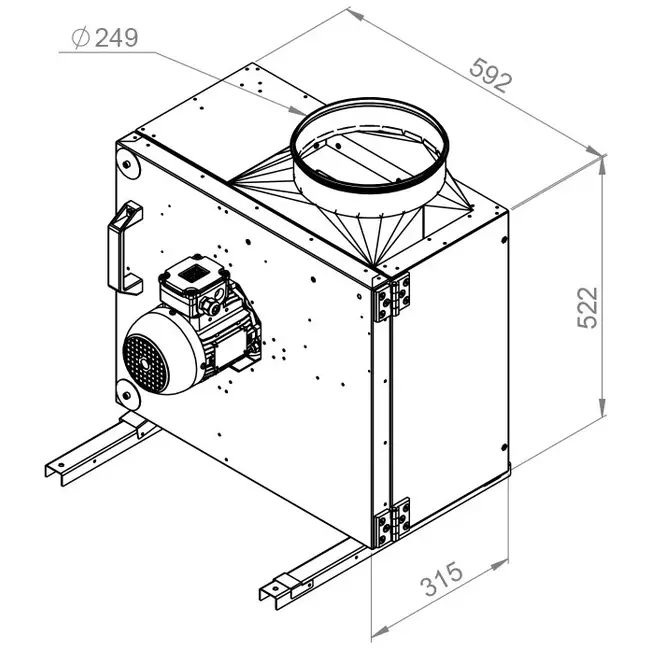 Wentylator skrzynkowy spalin F400 - MPS 250 D2 F4 30