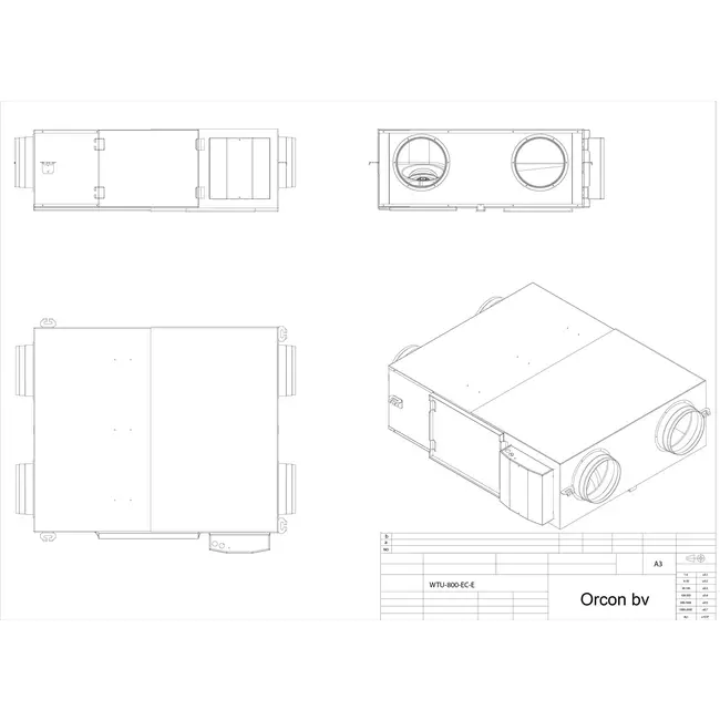 Orcon WTU 800 EC-E - 800 m³/h
