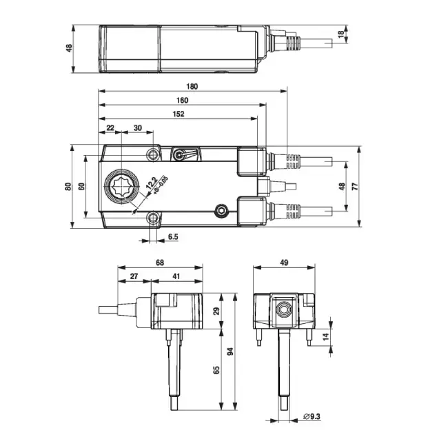 Serwomotor klapy przeciwpożarowej 230V, 4 Nm, otwórz/zamknij - E-BFL230 T