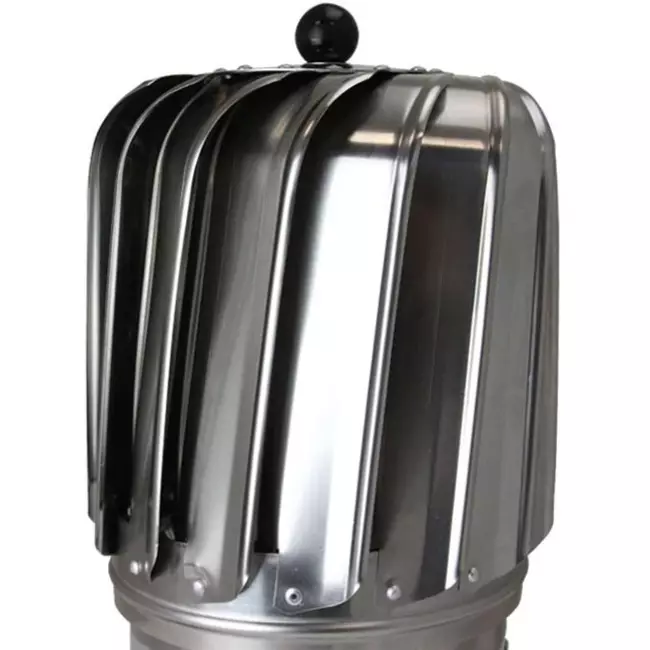 Napędzany wiatrem wentylator dachowy Cowl Oblong 150 mm ze stali nierdzewnej wraz z płytą dachową - 325 m3/h