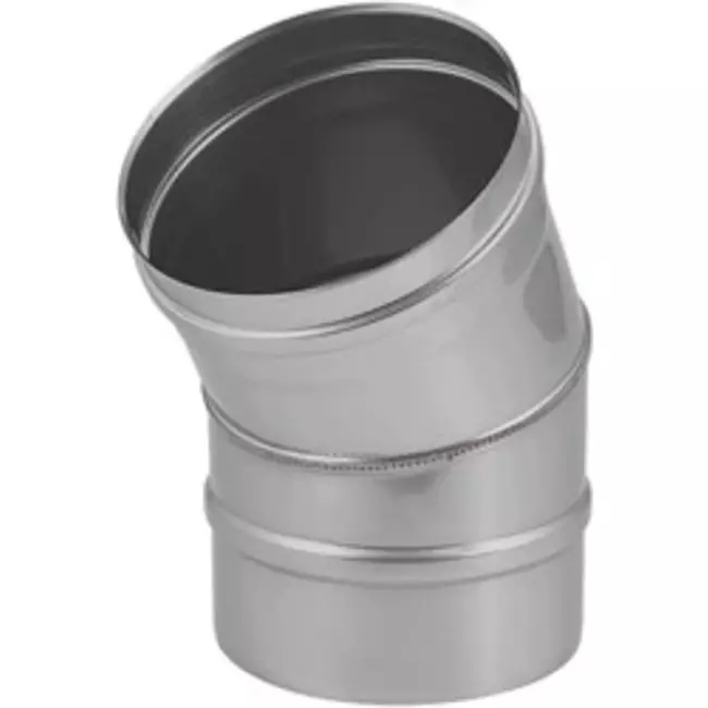 Kanał oddymiający  Ø 250 mm RVS enkelwandige kolano 30°