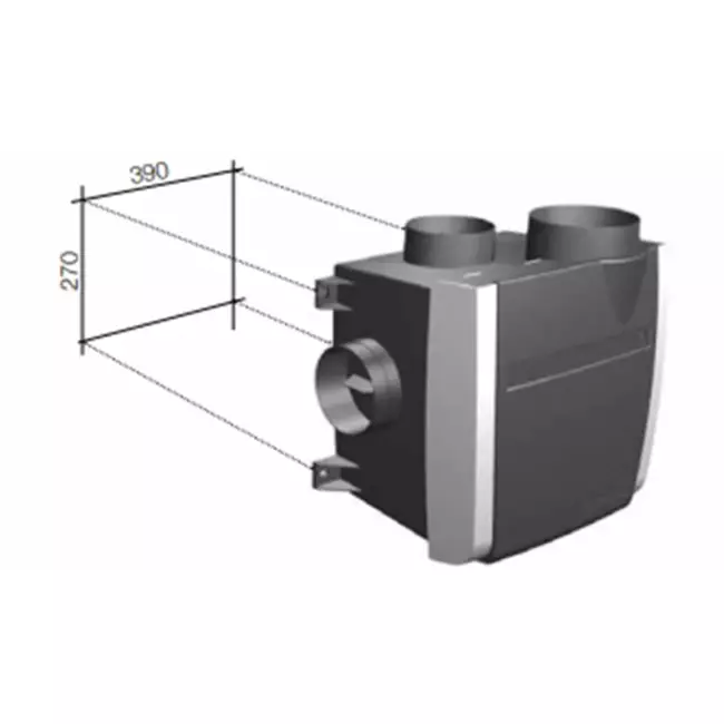 Vasco C400 Basic RF LE Pakiet 400 m³/h + czujnik wilgotności + sterowanie RFT + 4 zawory