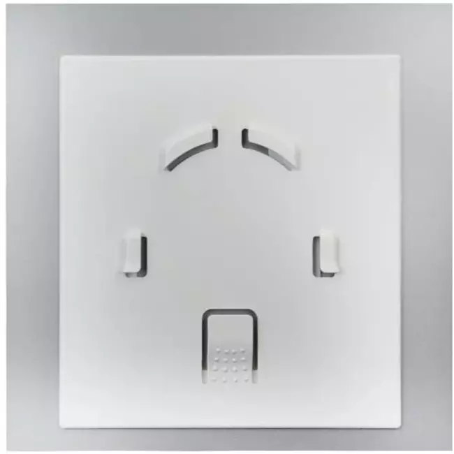 Wyciągowy wentylator łazienkowy Ø 125 mm - panel przedni ze szkła w kolorze satynowego srebra