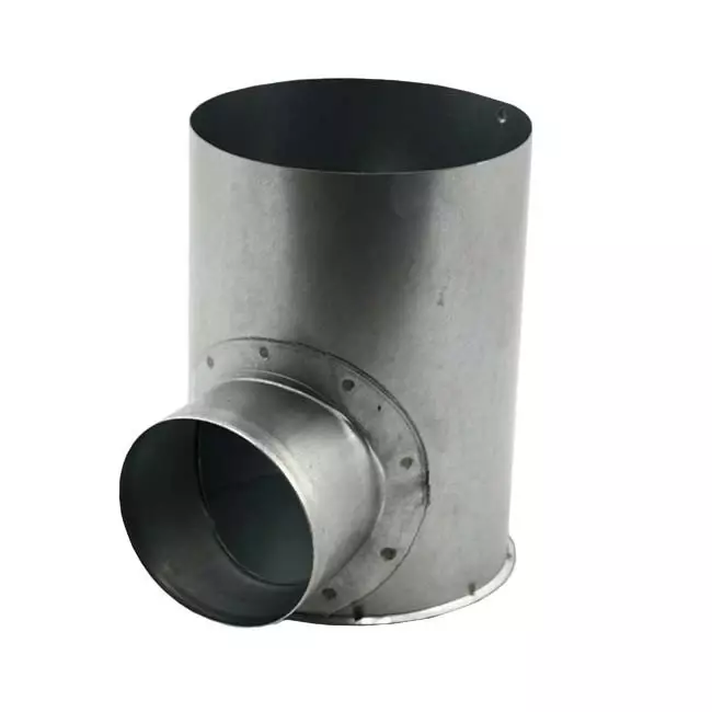 Przyłącze do galwanizowanego kanału prostokątnego Ø125 mm – Ø80 mm.