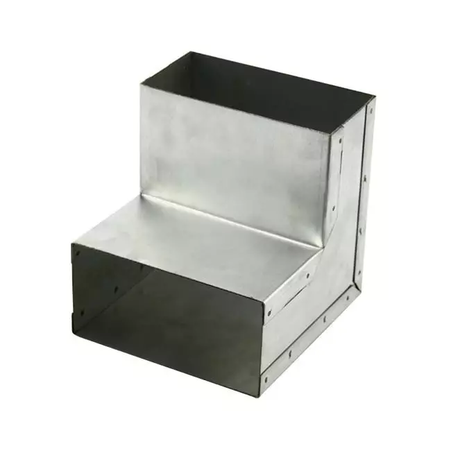 Gięcie 90 stopni 220x80 mm w pionie dla kanału wylewowego
