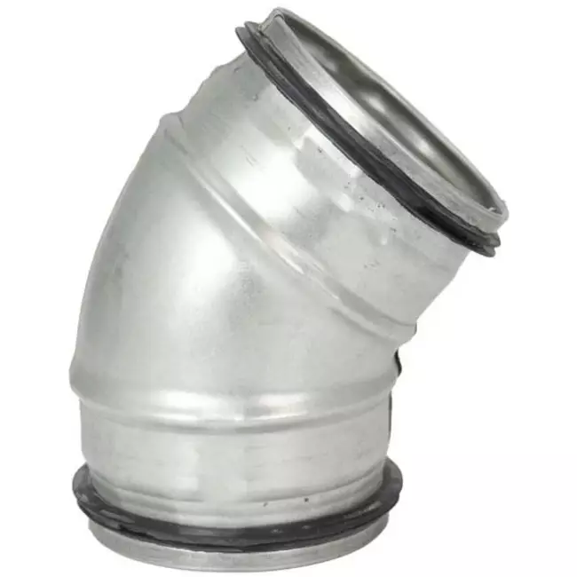 Kolano spiralne okrągłe krótkie 45° Ø 80 mm do przewodu spiralnego