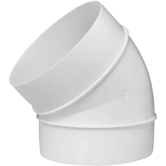 Kolano okrągłe plastikowe o średnicy 45°: 100 mm AL100-45