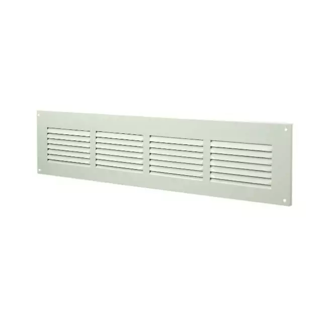 Kratka wentylacyjna metalowa prostokątna 400x100 biała - MR4010