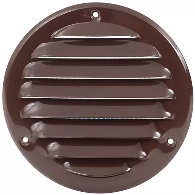 Kratka wentylacyjna metalowa okrągła 100 mm brązowa - MR100B – RAL8016