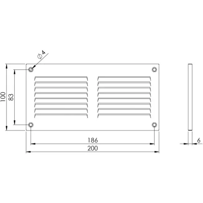 Kratka metalowa 200x100mm beżowa - MR2010Y