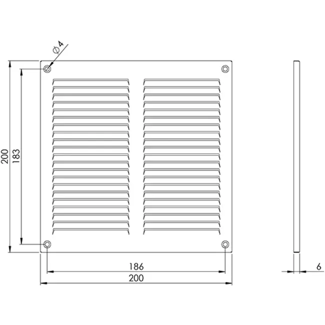 Kratka metalowa 200x200mm ocynkowana - MR2020Zn