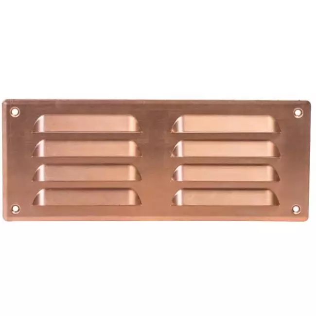 Kratka wentylacyjna metalowa prostokątna 260 x 105 mm miedź - MR26105Cu