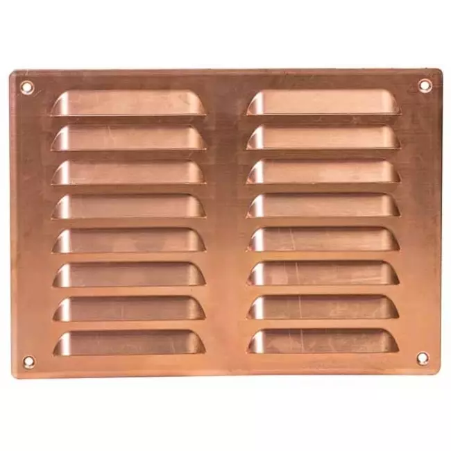Kratka wentylacyjna metalowa prostokątna 260 x 190 mm miedź - MR2619Cu