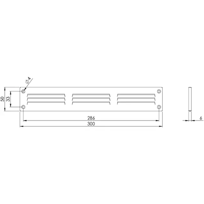 Kratka metalowa 300x50mm brązowa - MR305B