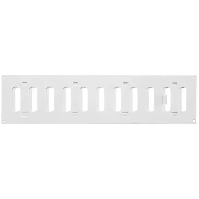Metalowy regulowany prostokątny nawiewnik liniowy 400x100 biały - MR4010R