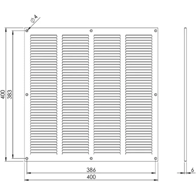 Kratka metalowa 400x400mm brązowa - MR4040B