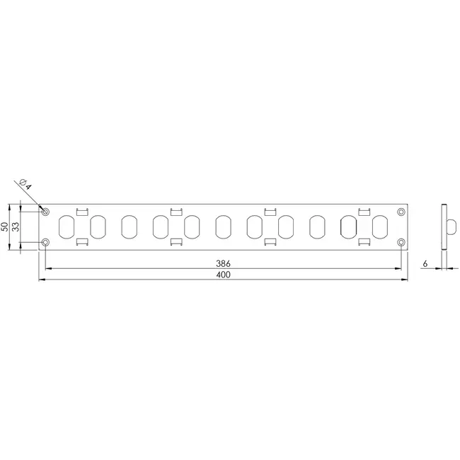 Regulowany metalowy nawiewnik liniowy 400x50 ocynkowany - MR405RZn