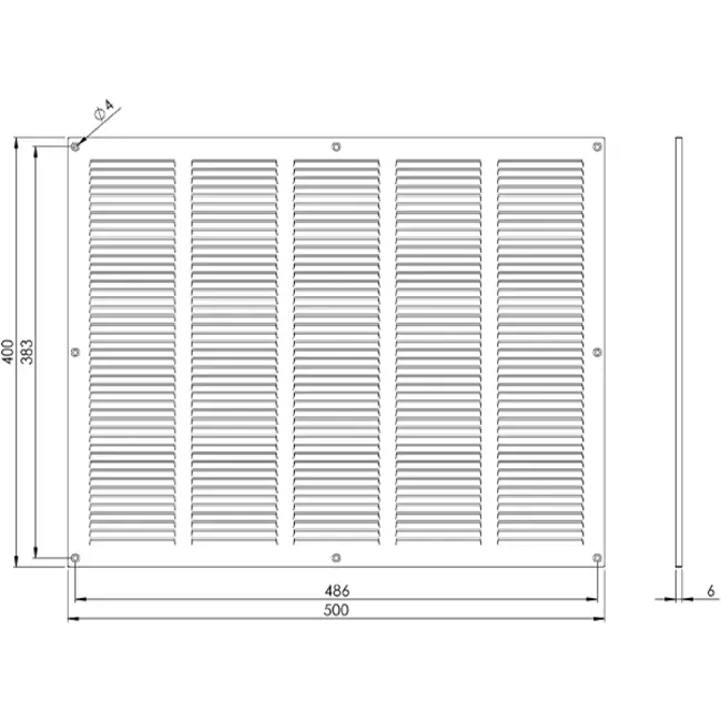 Kratka metalowa 500x400mm czarna - MR5040M