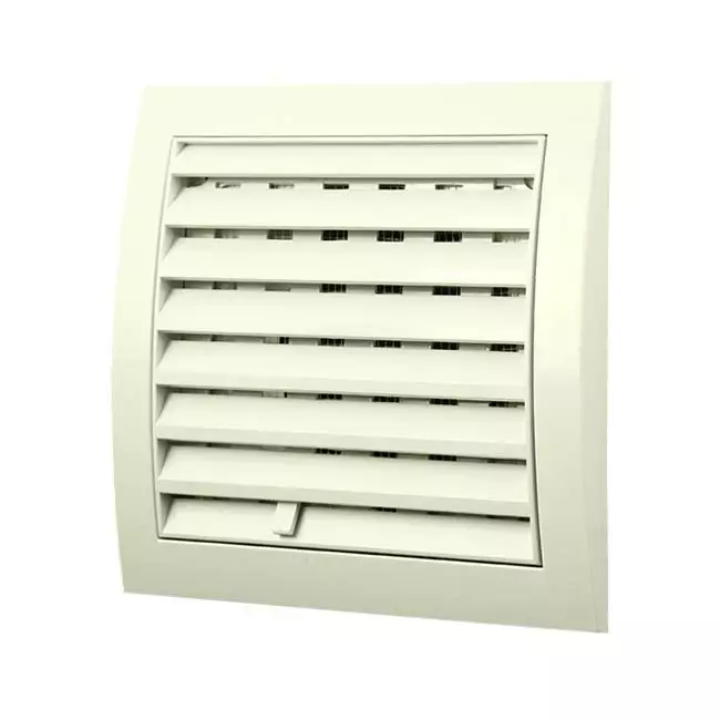 Kratka ścienna regulowana 150x150 średnica: 100 biała