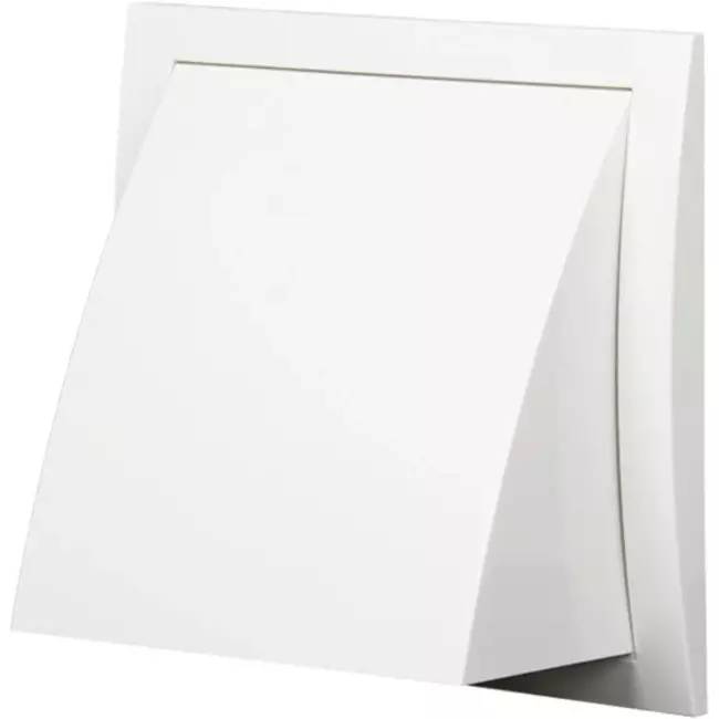 Kratka fasadowa z zaworem zwrotnym 190 x 190 mm średnica 150 mm biała - ND15FV
