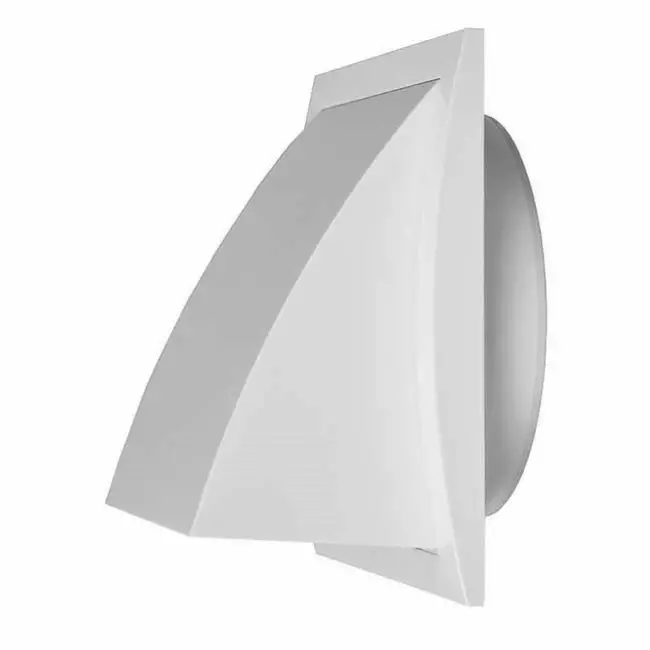 Kratka fasadowa z zaworem zwrotnym 190 x 190 mm średnica 150 mm biała - ND15FV