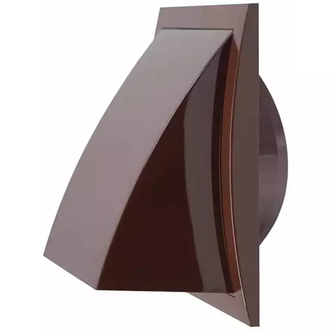Kratka fasadowa z zaworem zwrotnym 190 x 190 mm średnica 125 mm brąz - ND12FVB