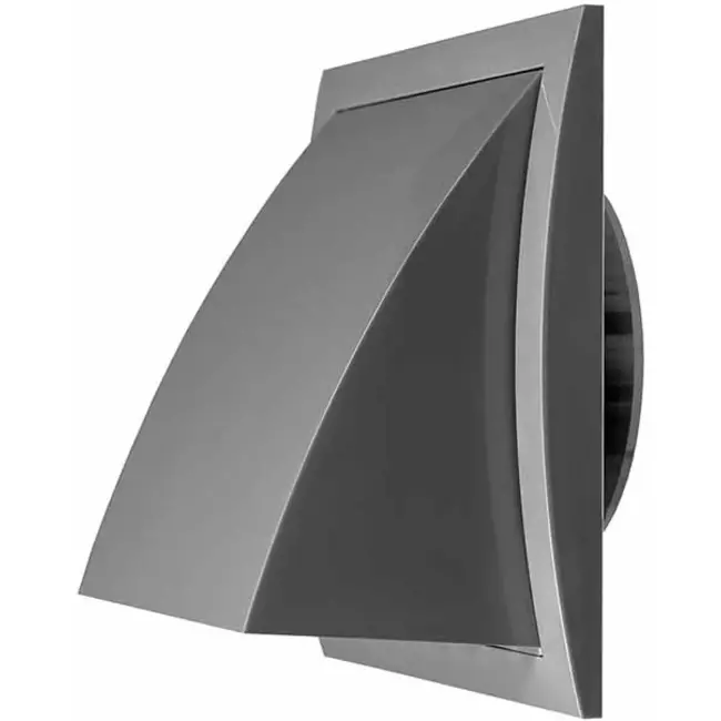 Kratka fasadowa z zaworem zwrotnym 150 x 150 mm średnica 100 mm szara - ND10FVP