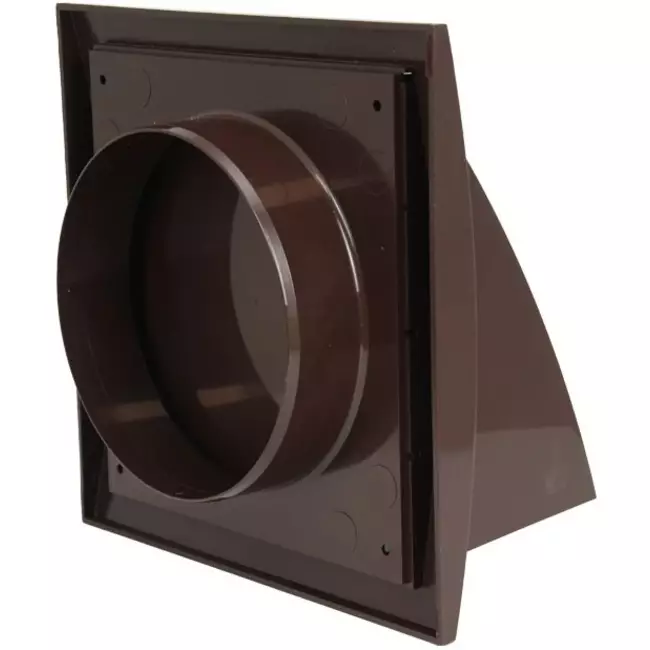 Kratka fasadowa z zaworem zwrotnym 190 x 190 mm średnica 125 mm brąz - ND12FVB