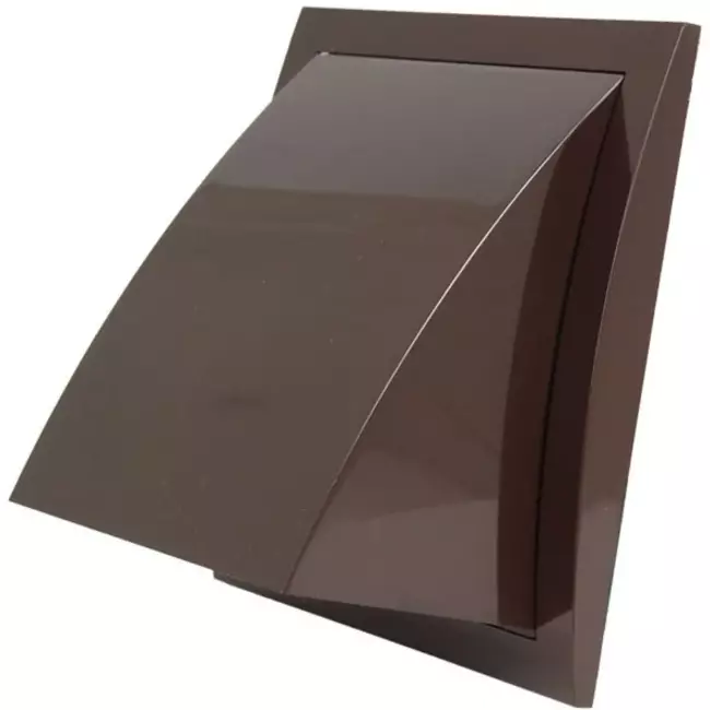 Kratka fasadowa z zaworem zwrotnym 190 x 190 mm średnica 125 mm brąz - ND12FVB