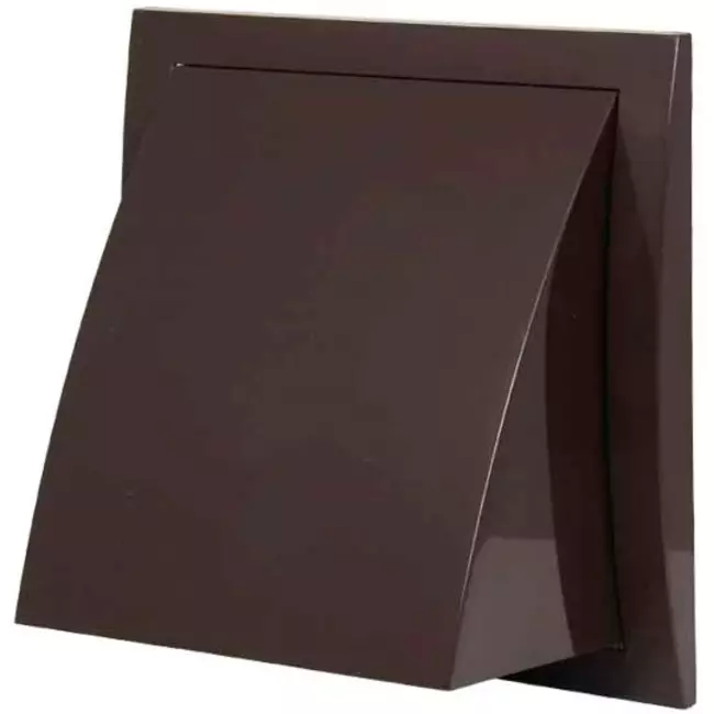 Kratka fasadowa z zaworem zwrotnym 190 x 190 mm średnica 125 mm brąz - ND12FVB