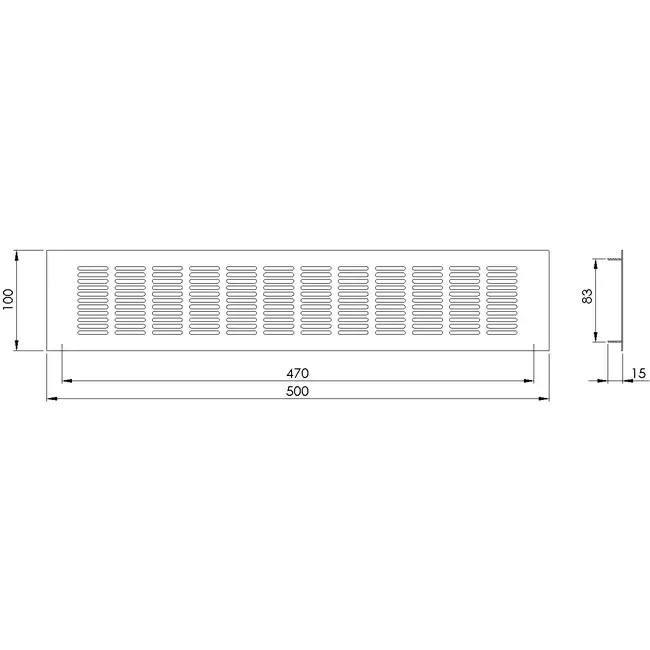 Listwa przypodłogowa aluminiowa - czarny L=500mm x H=100mm -RA1050B