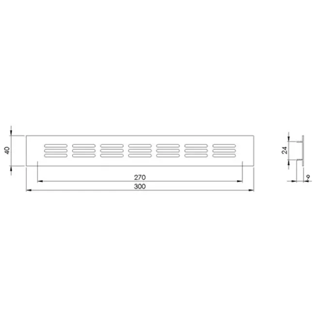 Listwa przypodłogowa aluminiowa - czarny L=300mm x H=40mm -RA430B
