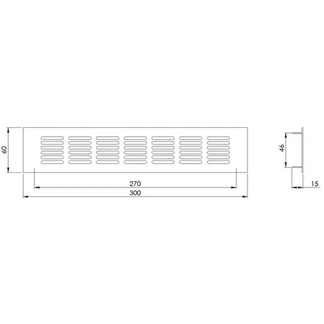 Listwa przypodłogowa aluminiowa - czarny L=300mm x H=60mm -RA630B