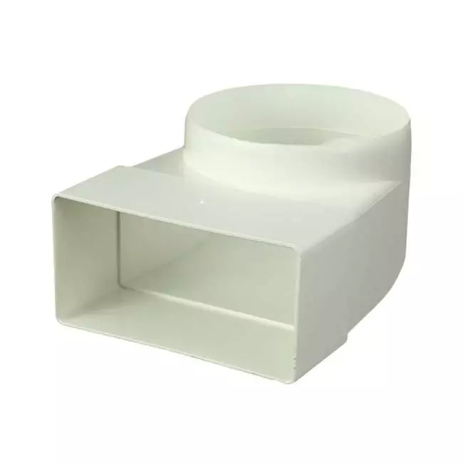 Kolano prostokątne plastikowe pionowe 90° Ø 100 mm - 110 x 55 - KLD